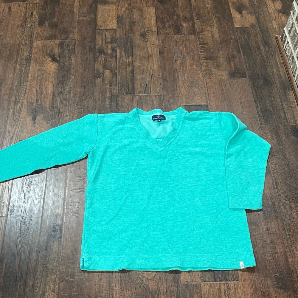 Vibrant Teal V-Neck Sweater